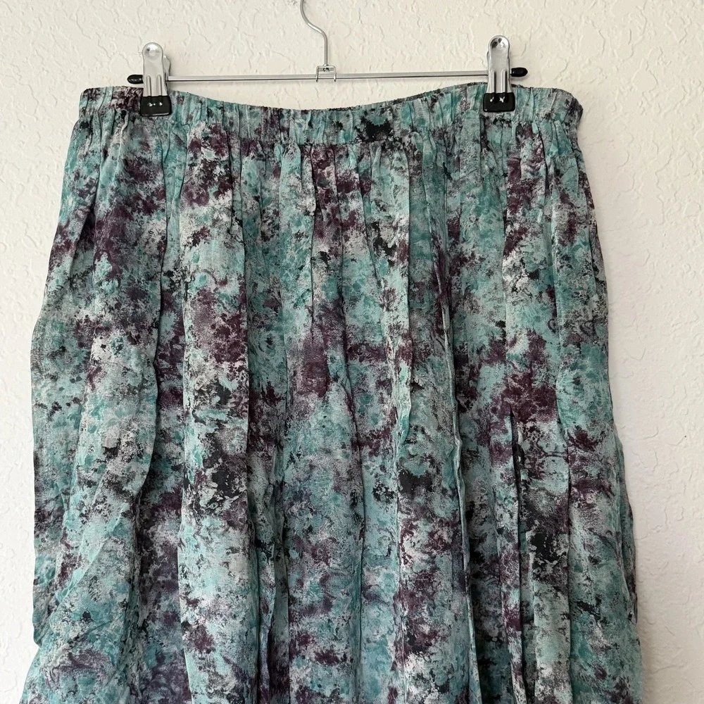 Vtg 90s Y2K Carole Little Midi Skirt Sz 14 Sheer Boho Fairy Whimsy Indie Grunge